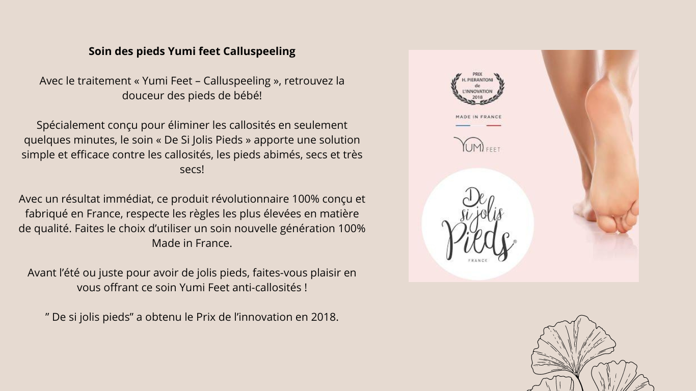 Soin des pieds yumi feet calluspeeling avec le traitement yumi feet calluspeeling retrouvez la douceur des pieds de bebe specialement concu pour eliminer les callosites en seulemen